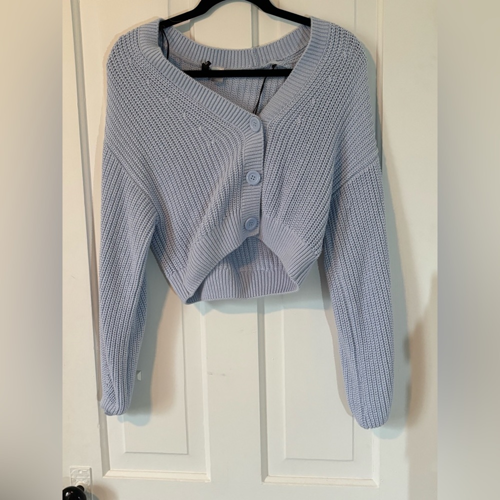 #17 H&M crop button up sweater
